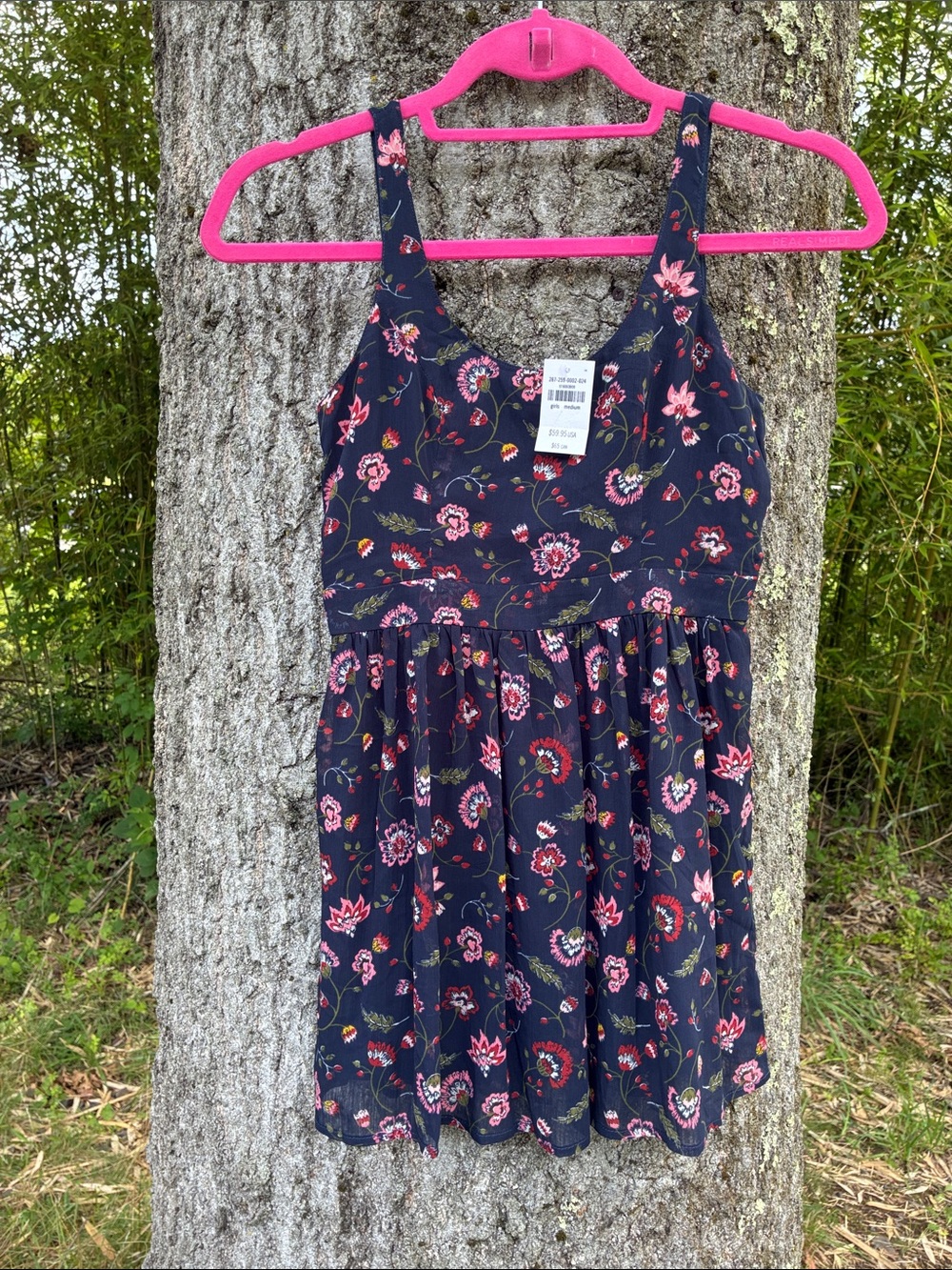 Brand New Abercrombie kids Navy Floral Tank Dress - Pink & Red Flowers